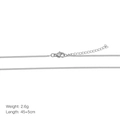 Macro shot of silver adjustable necklace chain with lobster clasp and extension links - Curb Extension Chain / Silver