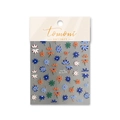 Tomoni MS-220 nail art stickers with colorful summer floral patterns and green leaves - Multi-Color Blossom Style (MS220)