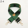 Tracolla regolabile in nylon verde con motivi a cuore e ganci in metallo dorato - Green Black Heart (Z-4)
