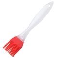 Pennello da cucina in silicone rosso con manico in plastica bianca e foro per appendere - Pennello medio in silicone 17g (Rosso)
