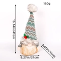 Green knit hat Christmas gnome plush with sequin lights, size 41cm height and 21cm width - Extra Large Green Faceless Light Ball