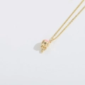 Chic lollipop pendant necklace for women in golden finish and pink enamel detailing - Pink Lollipop