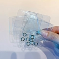 Transparent PVC mobile phone tether tab with silver metal eyelet for lanyard attachment - Phone Tether Tab / 10 Pieces/Pack