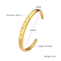 Polished stainless steel cuff bracelet for women featuring star zirconia stones - Starry Gold (B106)