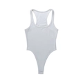 Body sin mangas de punto acanalado blanco para mujer con diseño ajustado racerback - S / Blanco