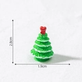 Miniature resin Christmas tree with snow detail and red heart topper, 2.8cm height - Style 4 Small Light Green
