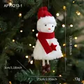 Plush snowman Christmas ornament in red and white, 17cm tall for festive tree decoration - Plush Snowman G