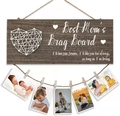 Detail von Best Mom's Brag Board Fotowand aus Holz mit aufgehängten Familienfotos - Dunkle Mutter Stil (DZH3515) / 1 Stück/Packung (Verpackt)