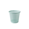 Light blue hollow plastic wastebasket with a circular open design for home storage - Cyan