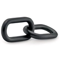 Matte black interlocking double link connectors for DIY jewelry bracelet components - LJQ12-Matte Black Interlocking Double Ring Connector