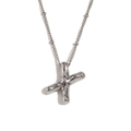 Silver balloon letter X pendant necklace in minimalist stainless steel finish - Steel-Letter X