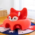 Plush red baby support seat with cute fox character design for infant sitting - Fox