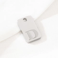 Polished silver stainless steel square pendant featuring an engraved letter D charm - Letter D(KLJ9784-Z) / Silver
