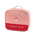 Kit di pronto soccorso portatile rosa e rosso con maniglia e logo ricamato - Rosa