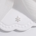 Elegant S925 sterling silver snowflake pendant with zircon on a white ceramic plate - Silver