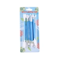 Set of 8 blue and white plastic modeling tools for fondant and clay in retail packaging - 8-Piece Set (Blister Card) / Blue