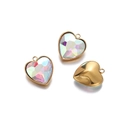 Macro detail of heart-shaped iridescent crystal pendant with gold-plated metal edge - Aurora Iridescent Heart Pendant (13*15mm)
