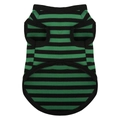 Gilet per cani in cotone a righe verdi e nere con bordi elastici a coste - XL / Verde A Righe