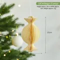 Beige candy-shaped origami paper ornament for Christmas tree decor, 10cm height - 10cm Candy / Beige