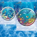 Tappetino gonfiabile ad acqua 65cm tema oceano con animali marini e lettere dell'alfabeto - Grande