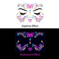 UV fluorescent face tattoo stickers FA-006 with butterfly and star patterns for parties - FA-006