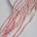 Pink natural shell flat disc beads for handmade DIY necklace and bracelet crafting - 5mm / Pink