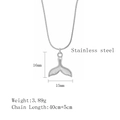 Roestvrijstalen vissenstaart ketting met schelpinleg en zilveren slangenketting hanger - Zilver