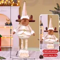 Champagne gold sequin reindeer Christmas doll with telescopic legs, height 50-66cm - Medium Champagne 66CM Telescopic Reindeer
