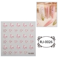 5D embossed pink butterfly nail stickers cute floral adhesive decals for DIY nail art design - Cartoon Sticker (RJ-0026) / 60X60mm