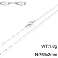 Zilveren titaniumstalen lipketting van 760x2 mm, 1,8 g, minimalistische dunne halsketting - Zilveren Stijl (KN118246-Z)
