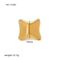Onregelmatige concave ring van verguld titaniumstaal met uniek X-vormig vloeiend design - US 6 / Goud(HF-J1241-金色)