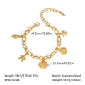 Detail van de oceaan-bedelarmband van roestvrij staal met afmetingen van bedels en ketting - Zeester Schelp Vis Bedel Stijl (YYB025043)