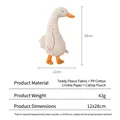 White teddy plush goose toy for dogs featuring squeaky paper and catnip filling - White Duck with Catnip