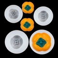 White silicone persimmon molds for candle making and 3D realistic orange cake decor - 4-Piece Set - Transparent