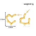 Böhmische goldene Edelstahl Herzohrringe mit Maßen 2.32cm und 8.1g Gewichtangabe - ER-1681 (Herz-Creolen)