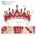 Barocke goldene Krone mit roten Marquise-Strasssteinen und detaillierter Bemaßung - Rot