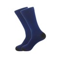 Dunkelblaue Herren-Baumwollsocken mit verstärktem schwarzen Fersen- und Zehenbereich - 38-46 / Blau