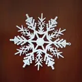 Decorazione a fiocco di neve in plastica bianca da 10cm con motivo esagonale - Tipo Asterisco / Bianco