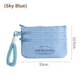 Portafoglio da viaggio azzurro impermeabile a tre strati con cinturino 19x12,5 cm - Celeste
