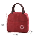 Red insulated lunch bag for students and office workers with panda logo, 22x11x19cm size - Wine Red Panda Label Thermal