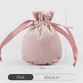 Pink velvet drawstring pouch for jewelry storage 10x13cm size version - 10x13cm / Pink