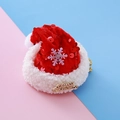 Cerchietto mini cappello natalizio con paillettes rosse e scritte Merry Christmas - Forcina cappello di Babbo Natale