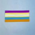 Bunte BPA-freie Silikon-Sensorik-Strohhalme in Lila, Gelb, Weiß, Blau und Orange - Silikonstreifen 12 Stk / Mehrfarbig