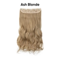 Ash blonde clip-in wavy hair extension hairpiece shown against a clean white background - Gray Gold