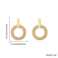 Elegant geometric gold circle earrings with white zircon accents for women 3.2cm length - Micro-Pave Zircon Geometric Hoop Earrings (E1636-GO)