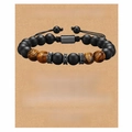 Bracelet en œil de tigre et perles mates pour petit ami sur carte de vœux ajustable - À mon petit ami incroyable