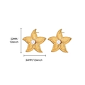 Golden starfish stud earrings with center pearl, size 32mm by 34mm for beach style - Gold Large Starfish Pearl Earrings(5503)