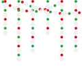 Guirlande flocon de neige Noël avec cercles papier rouge vert blanc pour déco de fête - Point Rouge Vert + Flocon Blanc (3m)