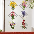 Set of 6 3D floral grid wall stickers with tulips and roses, 75x110cm layout - Exquisite Floral