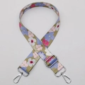 Tracolla regolabile per borsa con motivo floreale colorato e ganci in metallo argento - N. 576 / Argento